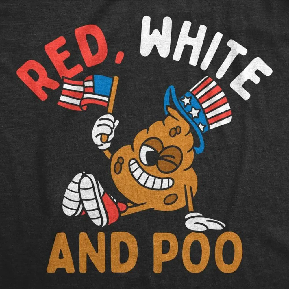 Red White And Poo Dog Shirt Funny Fourth Of July Tee For Dogs